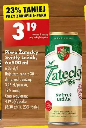 Biedronka Piwo Žatecký Světlý Ležák 6x500ml oferta