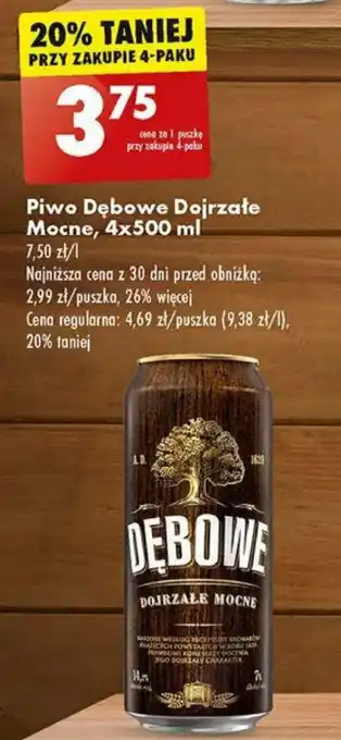 Biedronka Piwo Dębowe Dojrzałe Mocne 4x500 ml oferta