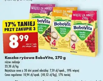 Biedronka Kaszka ryżowa BoboVita 270 g oferta