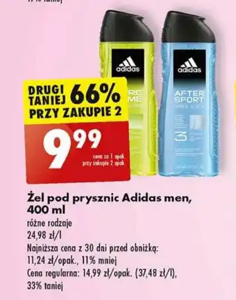 Biedronka Żel pod prysznic Adidas men 400 ml oferta