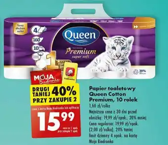 Biedronka Papier toaletowy Biały Queen 8 rolek oferta