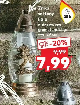 Znicz szklany Fala z drzewem