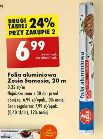 Biedronka Folia aluminiowa Zosia Samosia 20 m oferta