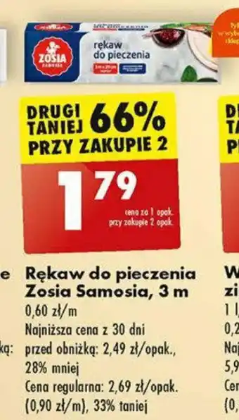 Biedronka Rękaw do pieczenia Zosia Samosia 3 m oferta