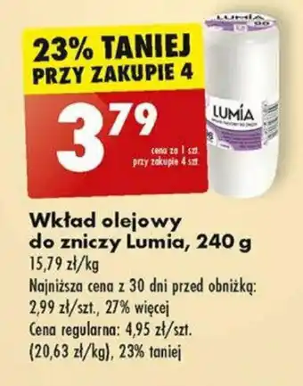 Biedronka Wkład olejowy do zniczy Lumia 240 g oferta