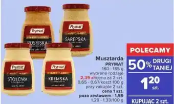 Carrefour Musztarda Prymat 180-185g oferta