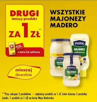 Biedronka WSZYSTKIE MAJONEZY MADERO oferta