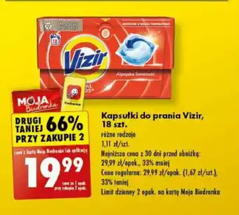 Biedronka Vizir Kapsułki do prania 18 szt. oferta