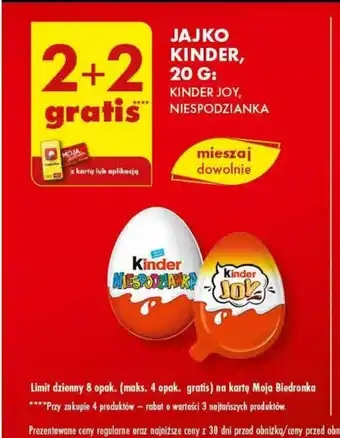 Biedronka JAJKO KINDER, 20 G oferta