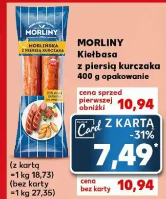 Kaufland MORLINY Kiełbasa z piersią kurczaka, 400 g oferta