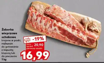 Kaufland Żeberka wieprzowe schabowe krojone w paski, najlepsze do gotowania z kapustą kiszoną lub do pieczenia, 1 kg oferta