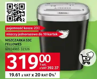 Selgros Niszczarka Fellowes oferta