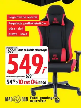 Media Expert Fotel gamingowy Mad Dog oferta
