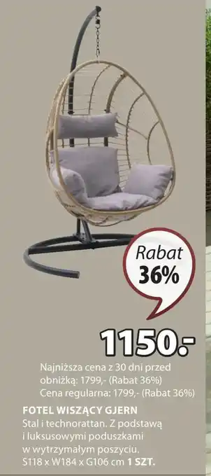JYSK Fotel wiszący oferta