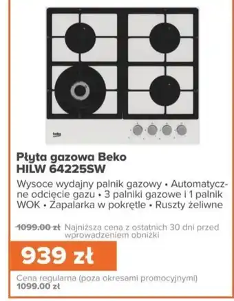 Max Elektro Płyta gazowa Beko oferta