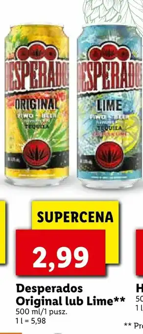 Lidl Desperados Original lub Lime** oferta