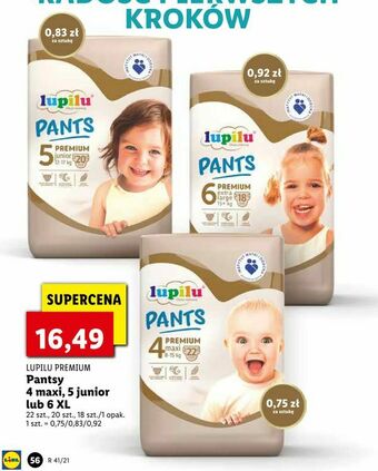 Lidl Pantsy 4 maxi, 5 junior lub 6 XL oferta