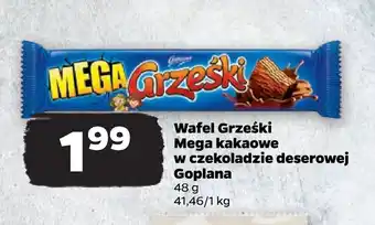 Netto Wafel Grześki Mega kakaowe w czekoladzie deserowej Goplana oferta