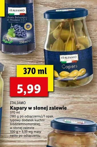 Lidl Kapary w słonej zalewie oferta