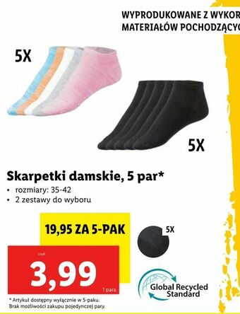 Lidl Skarpetki damskie, 5 par oferta