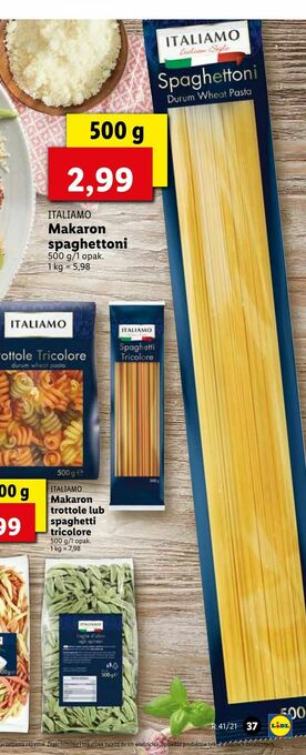 Lidl Makaron spaghettoni oferta