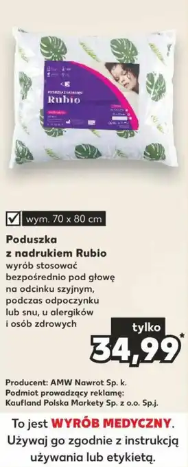 Kaufland Poduszka z nadrukiem Rubio 70 x 80 cm oferta