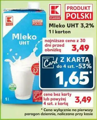 Kaufland Mleko UHT 3,2% 1 l oferta