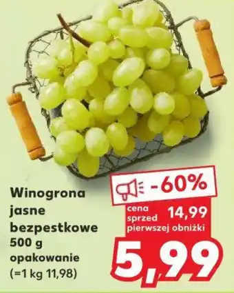 Kaufland Winogrona jasne bezpestkowe 500 g oferta