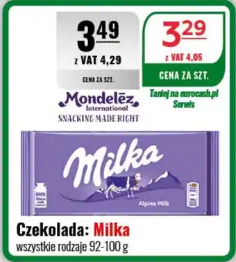 Eurocash Czekolada: Milka 92-100 g oferta