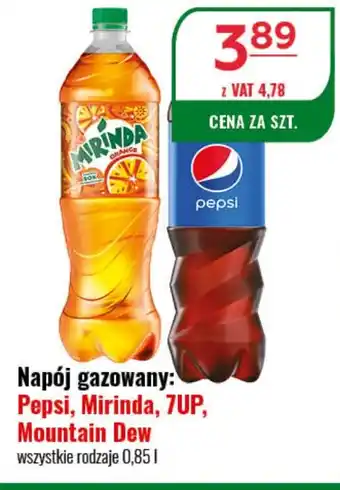 Eurocash Napój gazowany: Pepsi, Mirinda, 7UP, Mountain Dew 0,85 l oferta