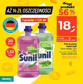Dealz Płyn do prania tkanin Sunil 1,32 l oferta