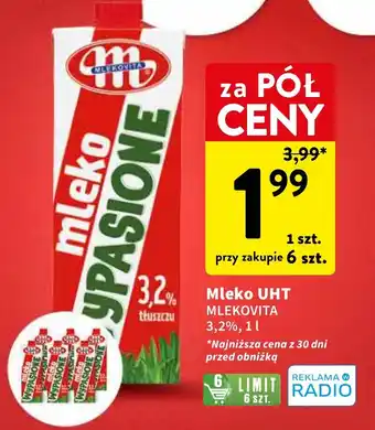 Intermarche Mleko UHT MLEKOVITA 3,2%, 1 l oferta