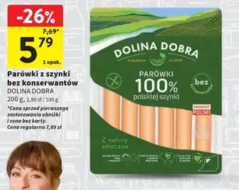 Intermarche DOLINA DOBRA Parówki z szynki bez konserwantów 200g oferta