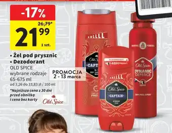 Intermarche OLD SPICE Żel pod prysznic Dezodorant 65-675ml oferta