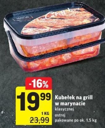 Intermarche Kubełek na grill w marynacie 1kg oferta