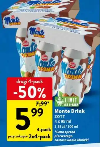 Intermarche Monte Drink ZOTT 4 x 95 ml oferta