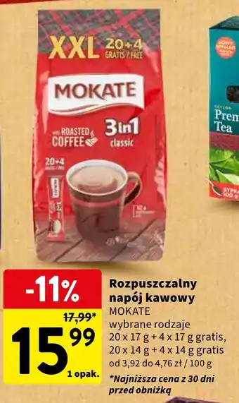 Intermarche Rozpuszczalny napój kawowy MOKATE oferta