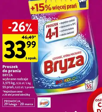Intermarche Proszek do prania BRYZA 3,575 kg oferta