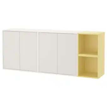 IKEA Eket Kombinacja szafek ściennych, biały/bladożółty, 175x35x70 cm oferta