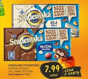 Orion Studentská Biała czekolada z orzechami ziemnymi żelkami i rodzynkami 170 g