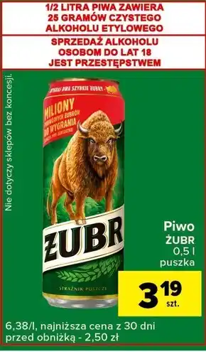 Carrefour Express Żubr Piwo jasne 500 ml oferta