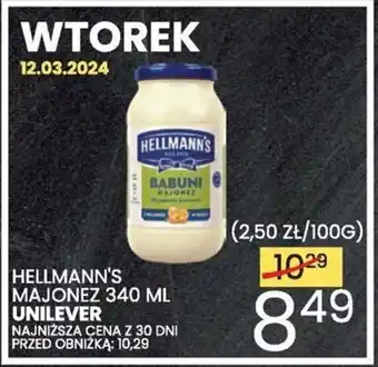 Wafelek UNILEVER HELLMANN'S MAJONEZ 340 ML oferta