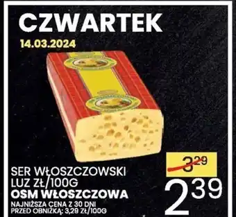 Wafelek OSM WŁOSZCZOWA SER WŁOSZCZOWSKI LUZ 100g oferta