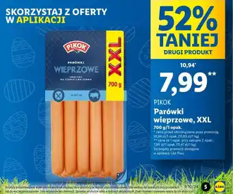 Lidl PIKOK Parówki wieprzowe XXL oferta