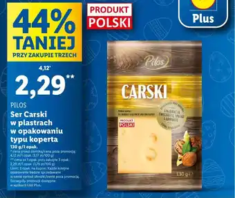 Lidl PILOS Ser Carski w plastrach w opakowaniu typu koperta 130g oferta