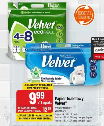 Polomarket Papier toaletowy Velvet Care 4-8 rolek oferta