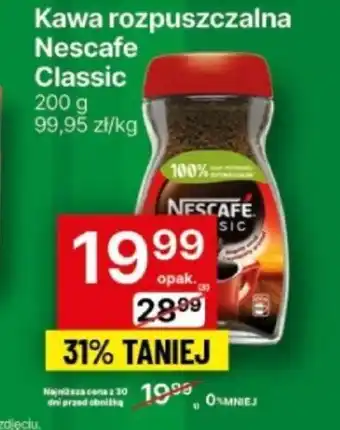 Delikatesy Centrum Kawa rozpuszczalna Nescafe Classic 200g oferta