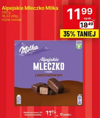 Delikatesy Centrum Alpejskie Mleczko Milka 330g oferta