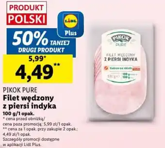 Lidl Filet wędzony z piersi indyka 100 g oferta