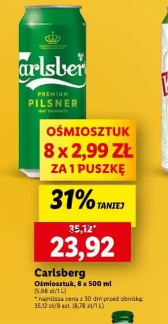 Lidl Carlsberg 8 x 500 ml oferta